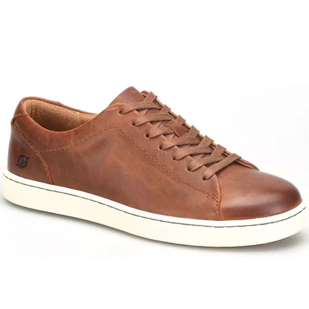 Born Allegheny II Mens Leather Sneakers Tan Brown Low Top Shoes Size 13M